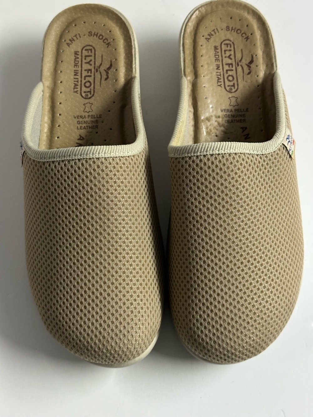 Fly Flot Tan Mesh Mule